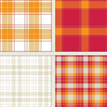 Light Grey, White, Rose Red and Tangerine seamless pattern set of 4 vector
