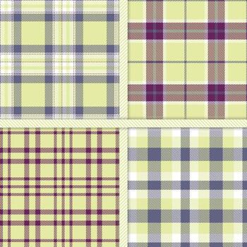 Light Khaki, Grape Purple, White and Purplish Grey seamless pattern set of 4 vector