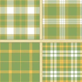 Moss, Desert, White and Light Mustard seamless pattern set of 4 vector