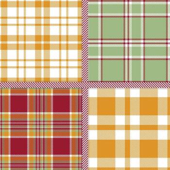 White, Mango, Rouge and Lichen seamless pattern set of 4 vector