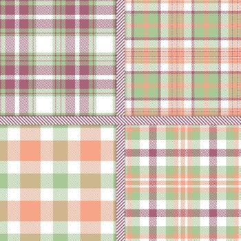 blanco, liquen, color de malva y ligero salmón sin costura modelo conjunto de 4 4 vector