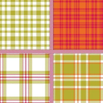 rubí, blanco, naranja y lodoso amarillo sin costura modelo conjunto de 4 4 vector