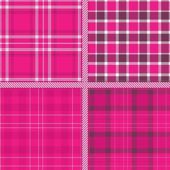 Strong Pink, White, Grape and Magenta seamless pattern set of 4 vector