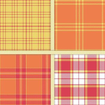 Sandy, Faded Red, Orangish and White seamless pattern set of 4 vector