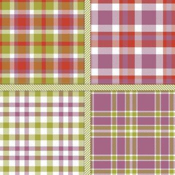 blanco, color de malva, ligero aceituna verde y oxidado rojo sin costura modelo conjunto de 4 4 vector