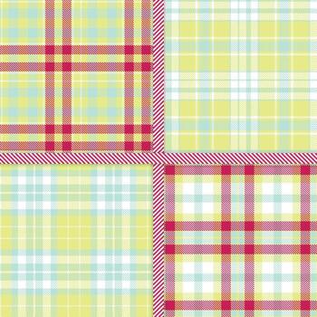 Yellowish Tan, White, Pale Aqua and Raspberry seamless pattern set of 4 vector