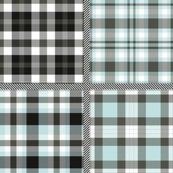 Light Grey, White, Charcoal Grey and Almost Black seamless pattern set of 4 vector