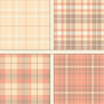 ligero durazno, ligero salmón, seta y blanco sin costura modelo conjunto de 4 4 vector