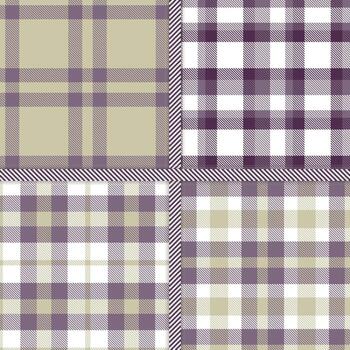 Purplish Grey, Putty, White and Grape seamless pattern set of 4 vector