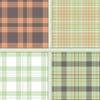 Light Grey Green, Peach, White and Medium Grey seamless pattern set of 4 vector