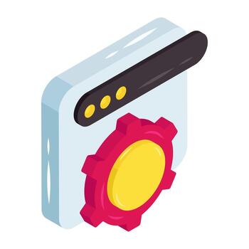 A unique isometric design icon of web setting vector