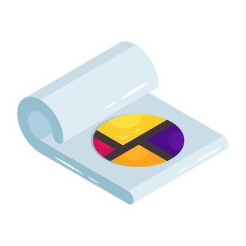 An isometric icon design of pie chart vector