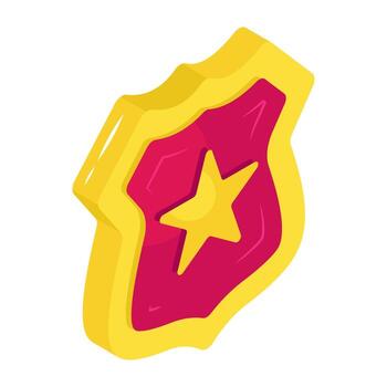 An editable isometric design icon of security shield vector