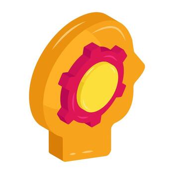 un icono isométrica diseño de cerebro desarrollo vector