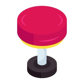 Editable design isometric icon of round table vector