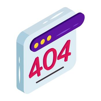 A creative isometric design of error 404 vector