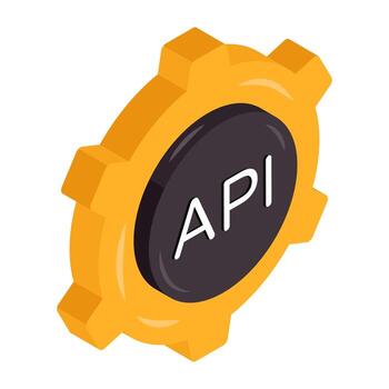Trendy isometric design icon of api vector