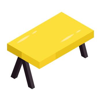 editable diseño icono de rectangular mesa vector