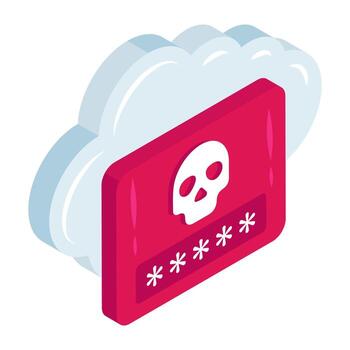 Modern isometric design icon of cloud hacking vector