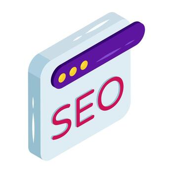 Conceptual isometric isometric design icon of se website vector