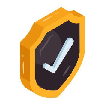 un isométrica diseño icono de seguridad proteger vector