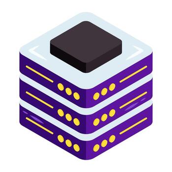 A isometric icon isometric design of server rack vector