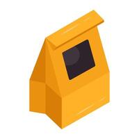 un riego icono de para llevar paquete o empaquetar vector