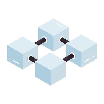 design of blockchain, isometric icon vector