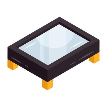 Editable isometric design icon of square table vector