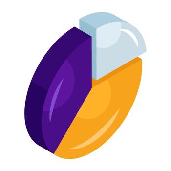 un icono de tarta gráfico aislado en blanco antecedentes vector