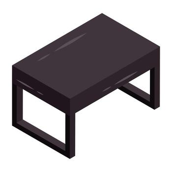 A colored design icon of rectangular table vector