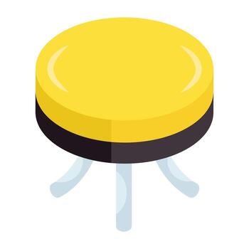An isometric design icon of round table vector
