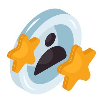 Conceptual flat isometric design icon of favorite profile vector