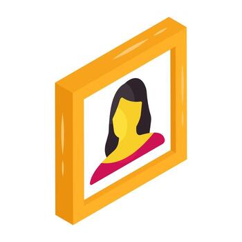 An icon isometric design of photo frame vector