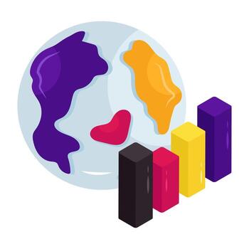 Modern design icon of global analytics vector