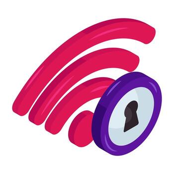 Modern design icon of secure wifi vector