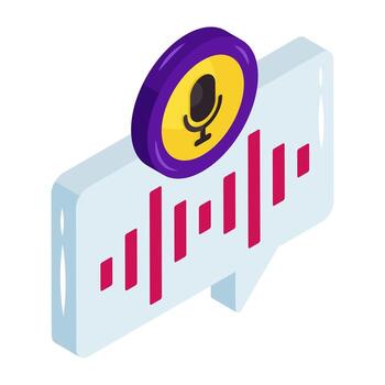 Editable isometric design icon of voice recognition vector