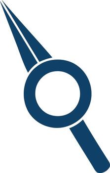 Abstract geometric symbol with blue ellipse and sharp points vector