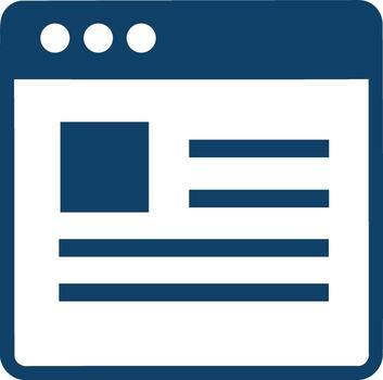 sencillo oscuro azul web página diseño icono con contenido bloques vector