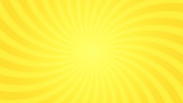 Simple Clean Vibrant Bright Yellow Spiral Rays Pattern Horizontal Background Design vector
