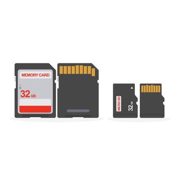 A memory card and a memory card are shown vector