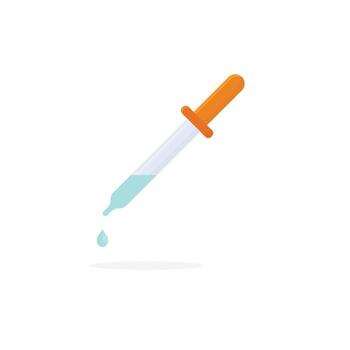 A syringe with a drop of liquid on it vector