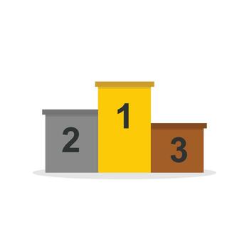 A podium with three numbers on it vector