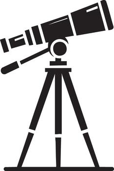 A striking graphic symbol representing space observation and discovery featuring celestial bodies and scientific exploration elements vector