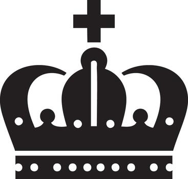 A simple king crown icon design featuring royal emblematic symbolism suitable for various graphic applications and branding projects vector