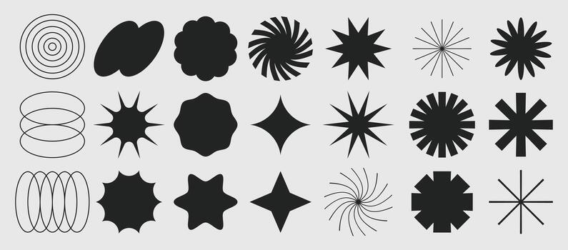 geométrico forma colección resumen estrella y floral formas vector