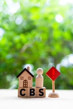 CBS acronym Cell Broadcast Service, emergency warning system that sends a warning message directly to mobile phone. photo