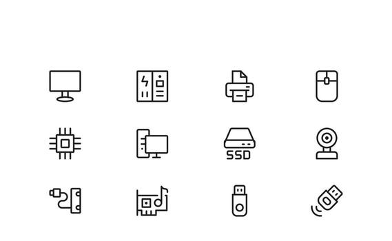moderno Internet y computadora icono conjunto vector