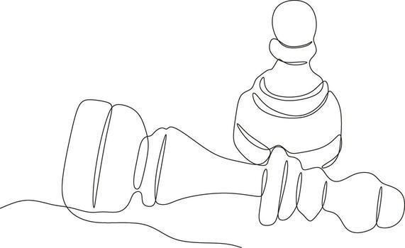 Checkmate Pawn takes Queen in continuous line vector