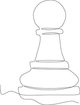 Elegant continuous line drawing of chess pawn vector